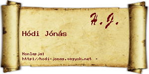 Hódi Jónás névjegykártya